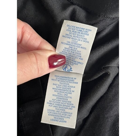 Boden Womens Sz 6 Long Black Long Sleeve Surplice Faux Wrap Ruched Side Dress 6L - Picture 7 of 8